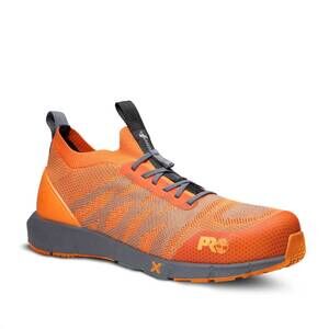 NEW TIMBERLAND men's radius knit slip-on composite toe work shoe in orange